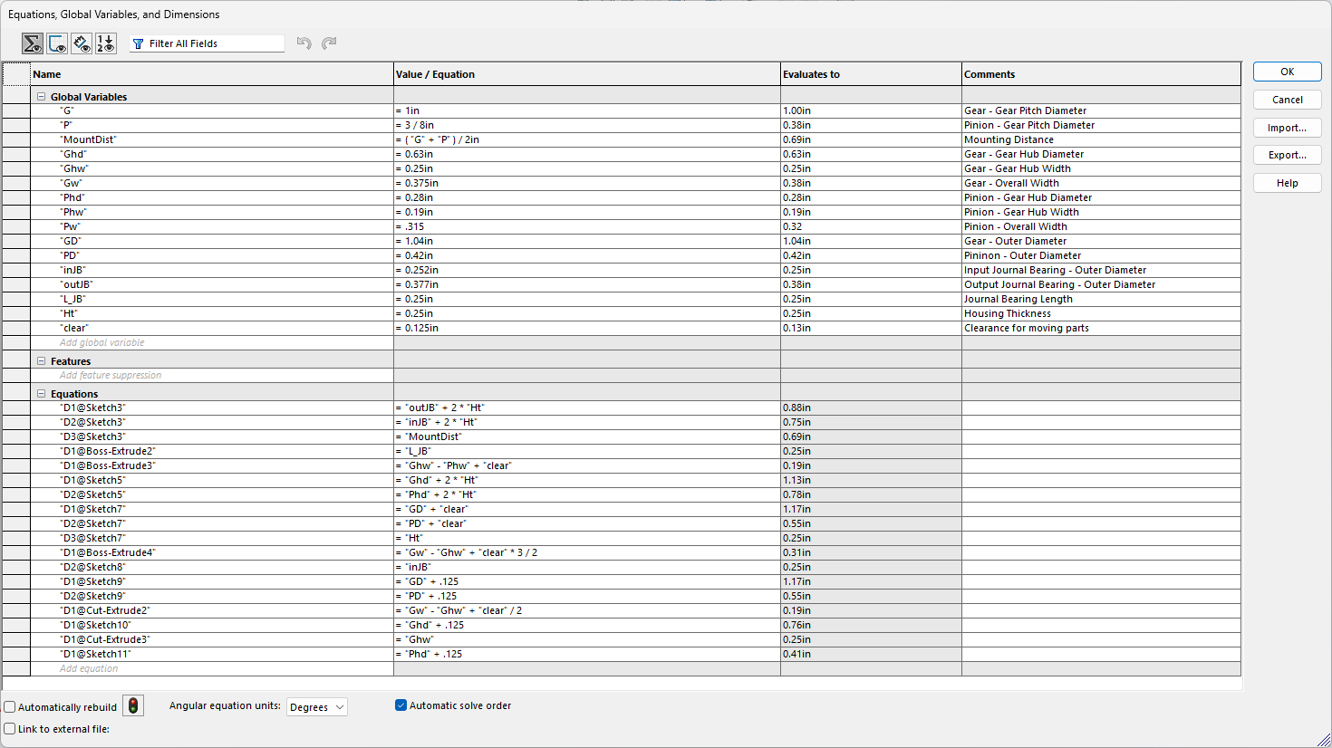 Equation tab